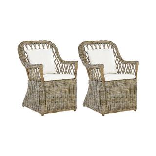 Beliani Lot de 2 chaises en Rotin Traditionnel MAROS  