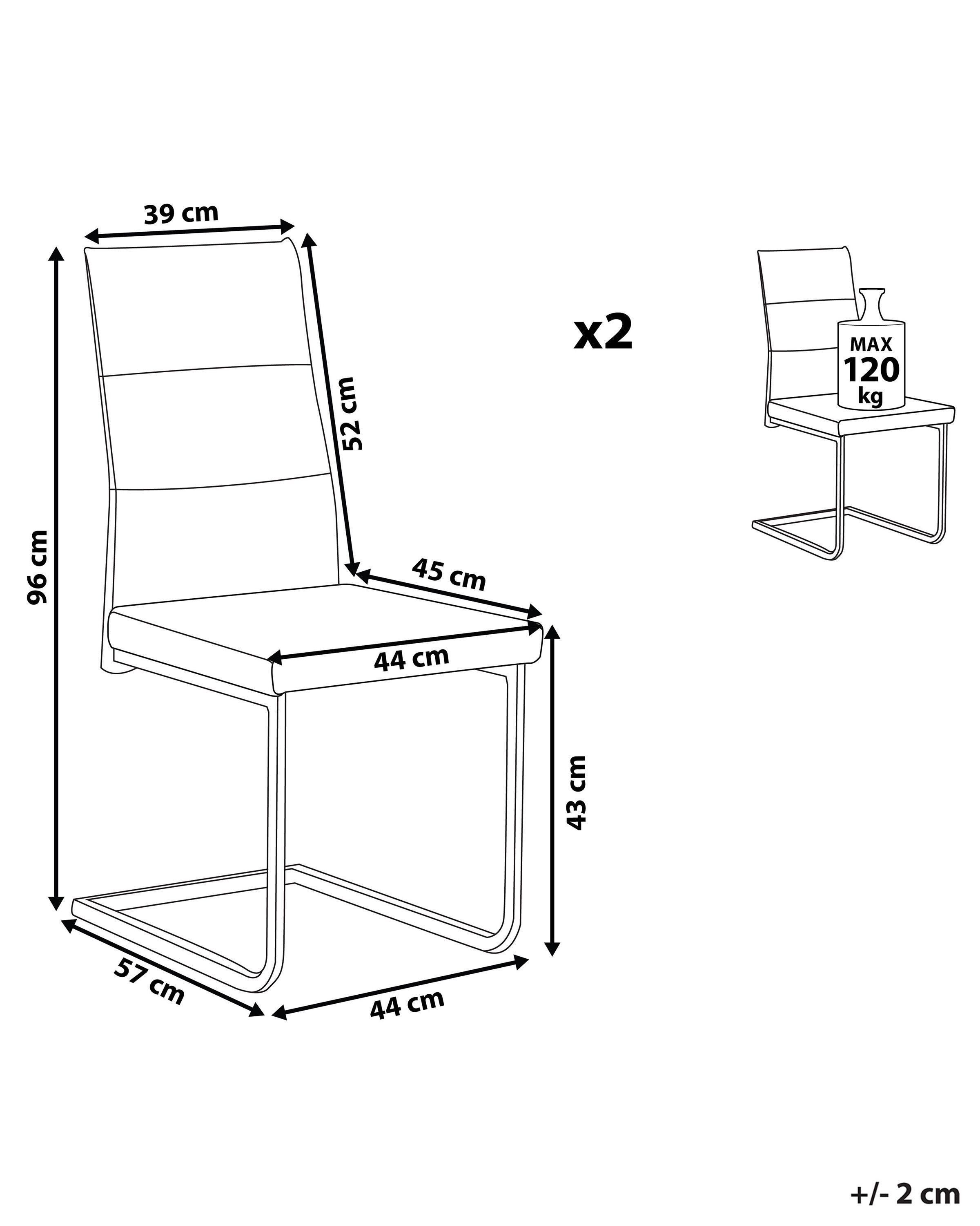 Beliani Chaise de salle à manger en Velours Moderne ROCKFORD  