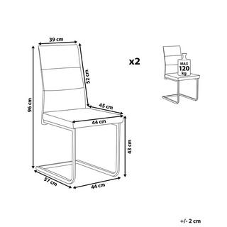 Beliani Chaise de salle à manger en Velours Moderne ROCKFORD  