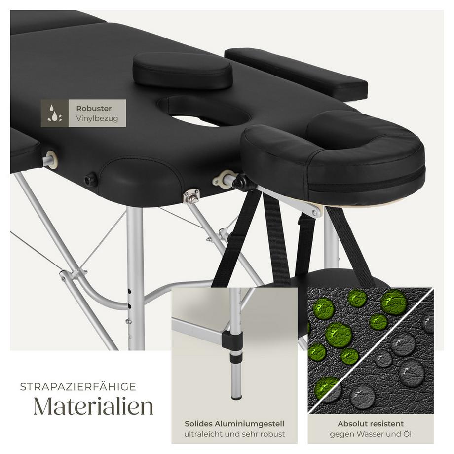 Tectake 2 Zonen Massageliege  Breite 60 cm, Polsterung 4 cm inklusive Tragetasche  