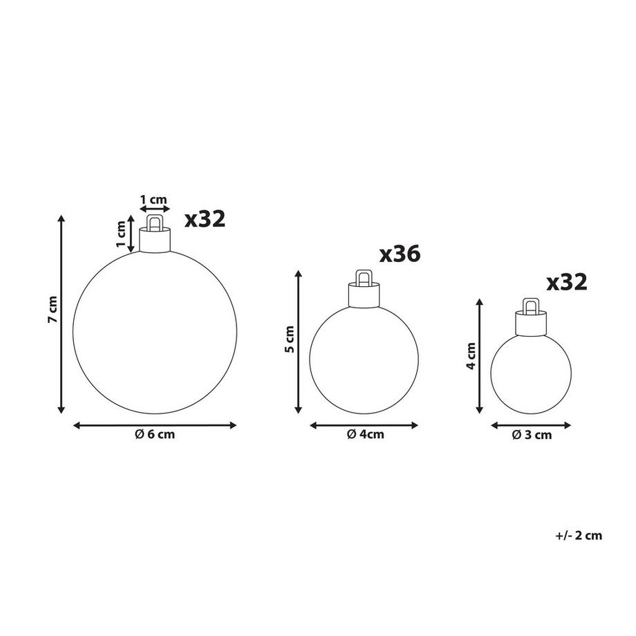 Beliani Set di 100 palline decorative en Materiale sintetico Classico VANERN  