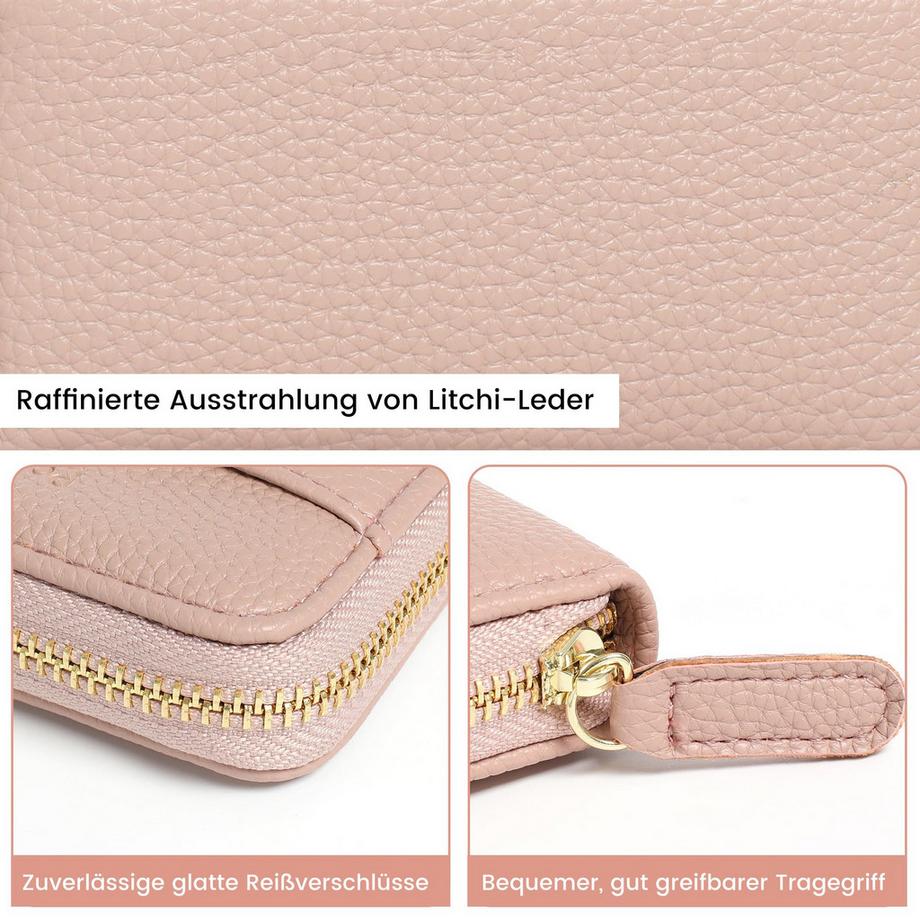 Only-bags.store Porte-cartes RFID avec nombreux compartiments et compartiment à monnaie  