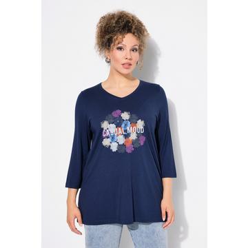 Shirt, Blüten, Classic, V-Ausschnitt, 3/4-Arm