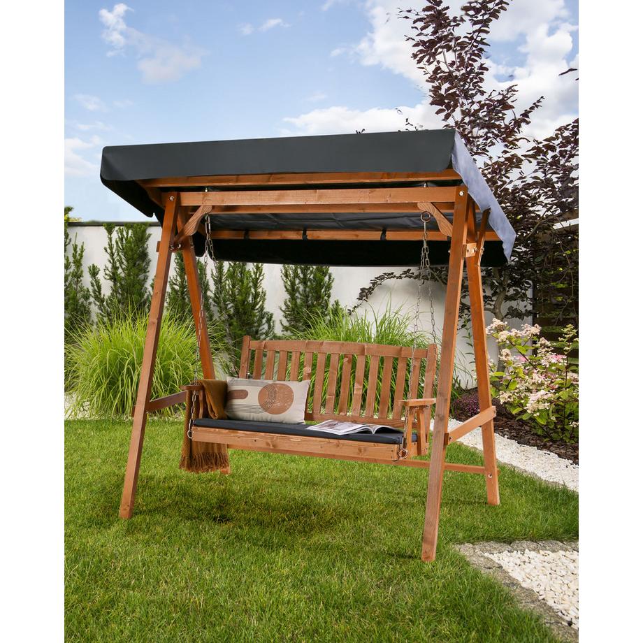 Beliani Hollywoodschaukel aus Fichtenholz Klassisch FIBBIALLA  