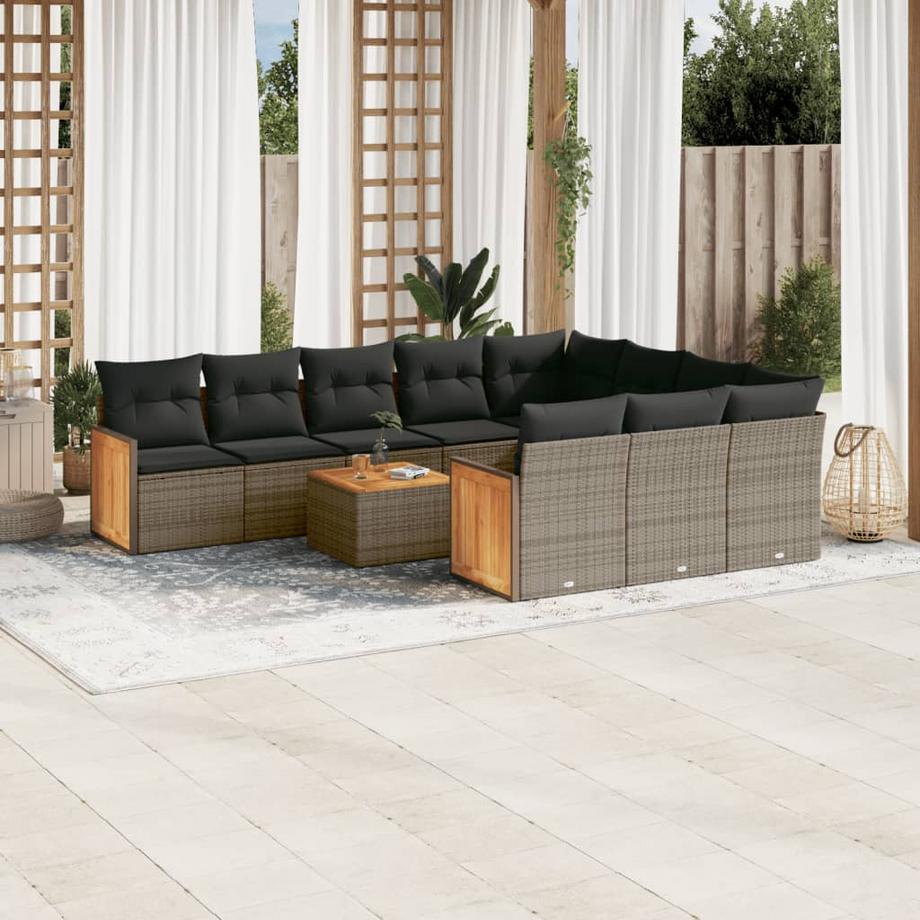 VidaXL set divano da giardino Polirattan  