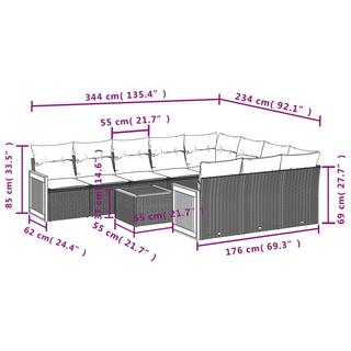 VidaXL Garten sofagarnitur poly-rattan  