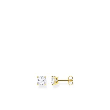 Boucle d'Oreilles Weiße Steine Gold