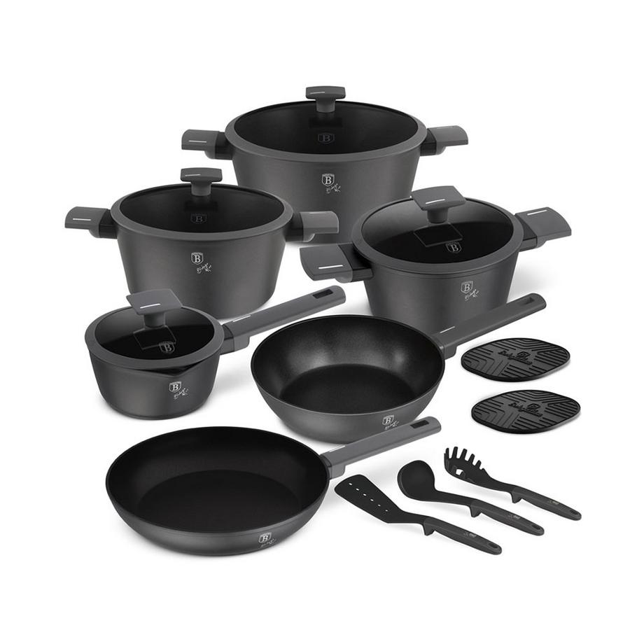 Batterie de cuisine 15 pièces anthracite mat Collection 2.0