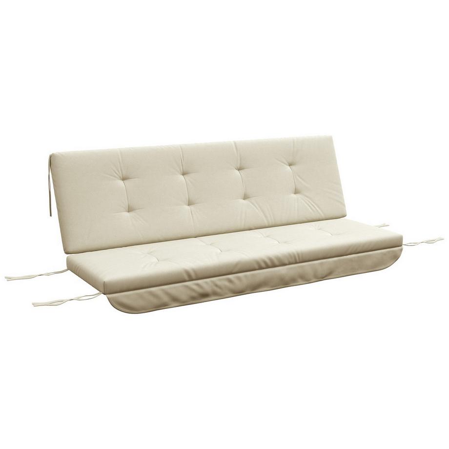 Northio Auflagen-Set Für Hollywoodschaukel 170 Cm Stuhlkissen, Schaukelauflage, Sitzkissen, Gartenpolster Mit Rücken- & Seitenkissen, Beige  