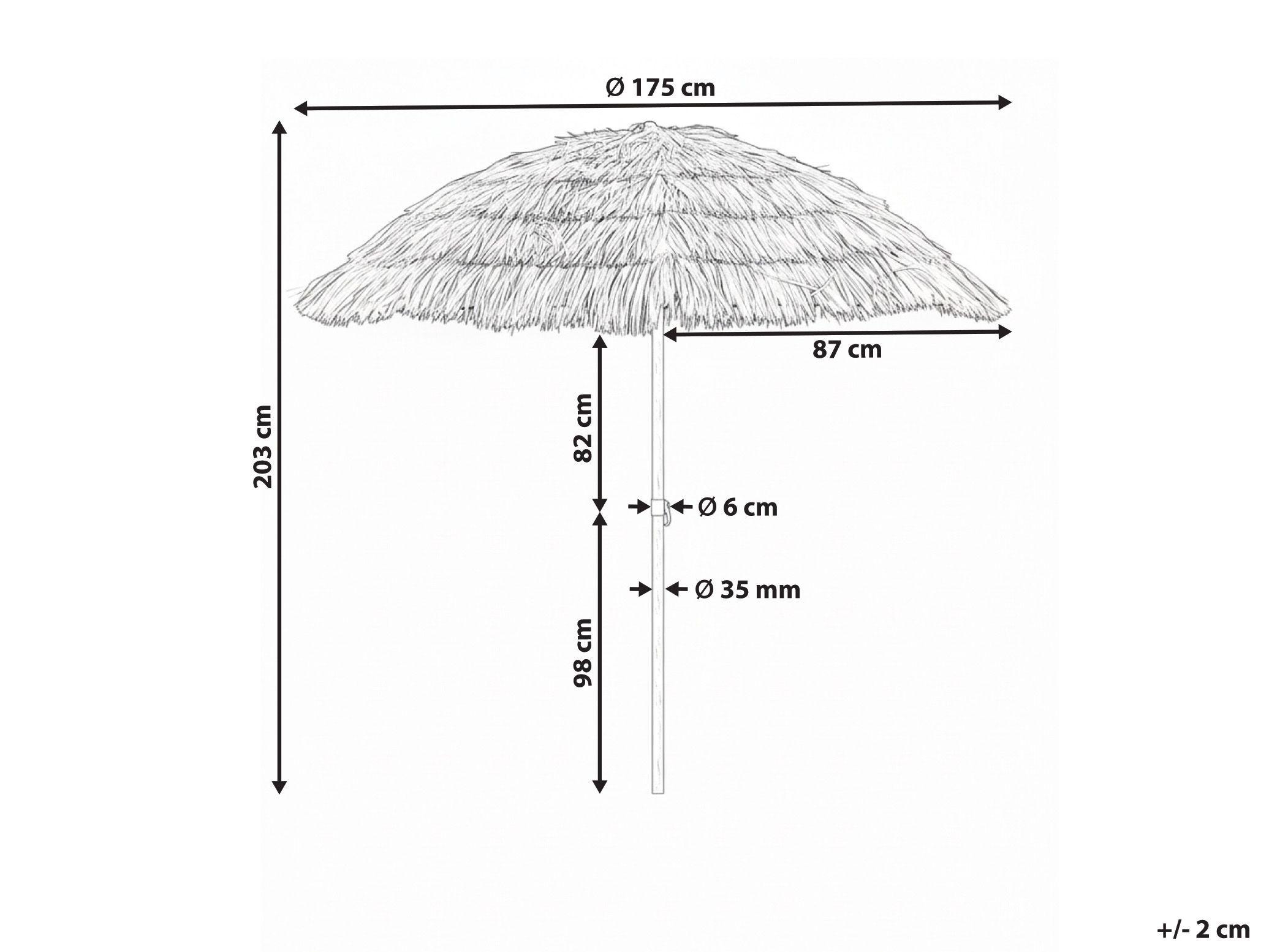 Beliani Marktschirm aus Stoff Rustikal CIVETTA  
