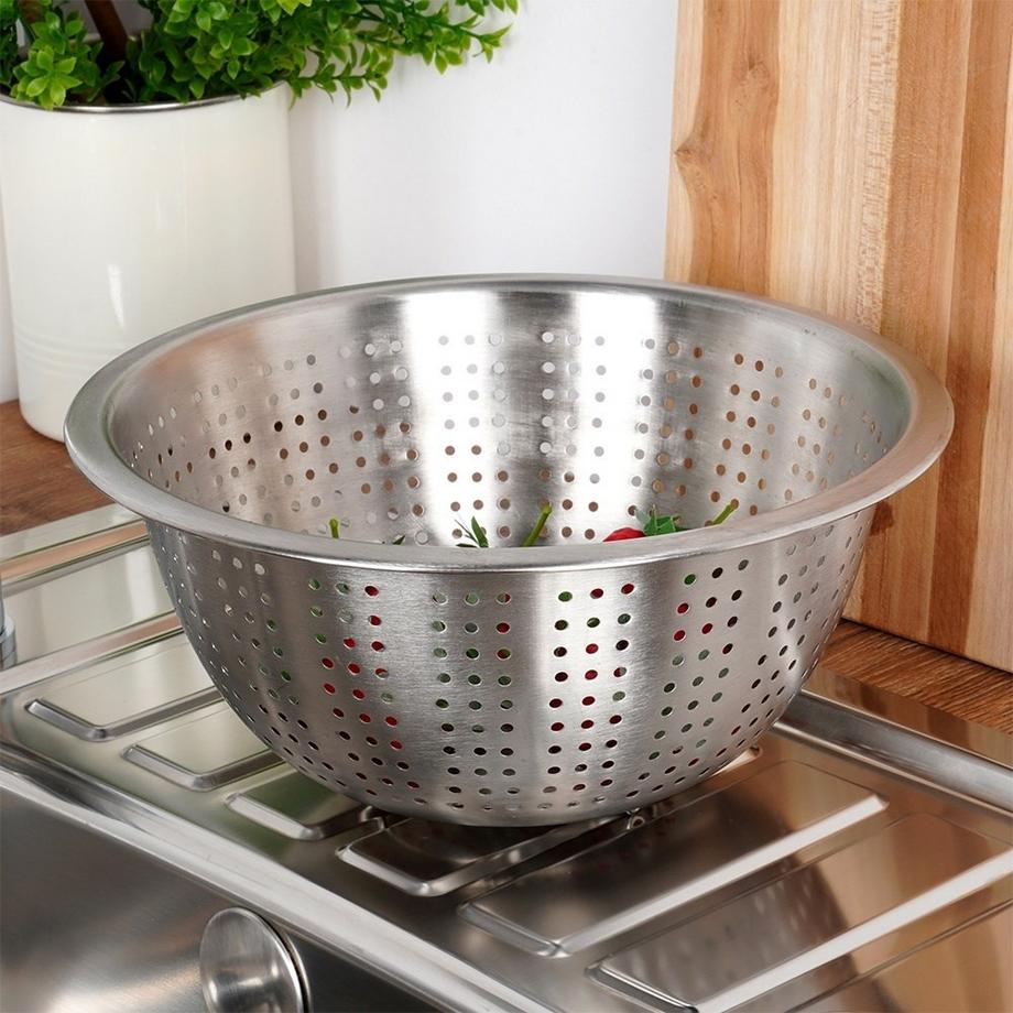FS-STAR Scolapasta Tondo in Acciaio Inox per Sciacquare e Scolare  