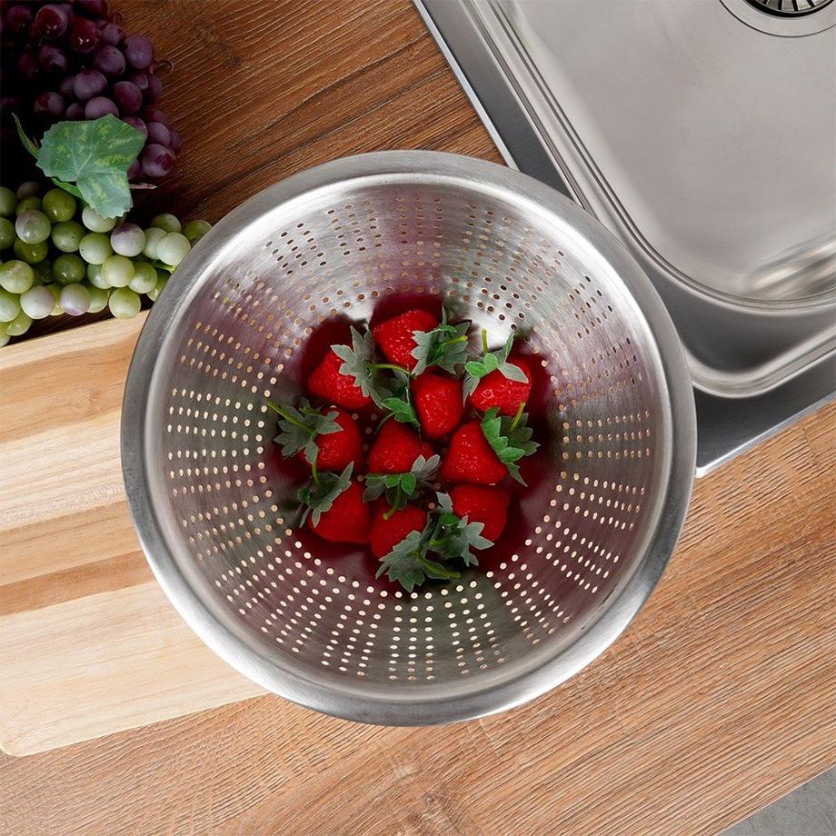 FS-STAR Scolapasta Tondo in Acciaio Inox per Sciacquare e Scolare  