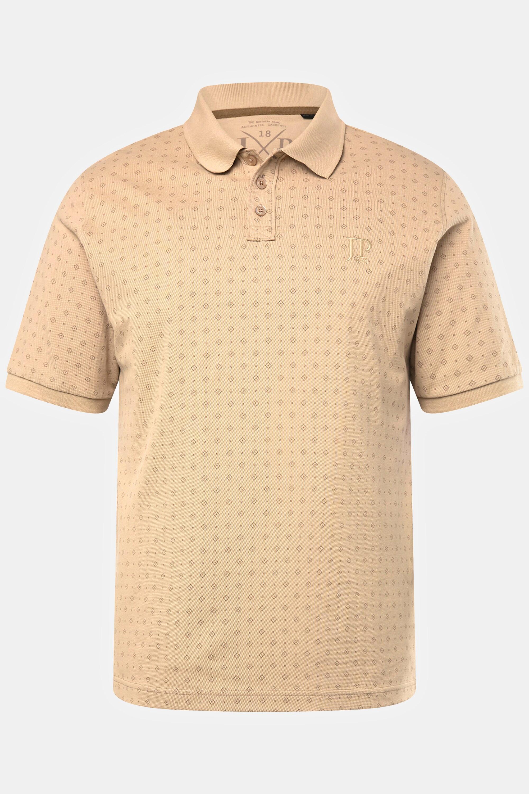 JP1880  Maglia polo con stampa allover, collo polo e mezze maniche, fino alla tg. 8XL 