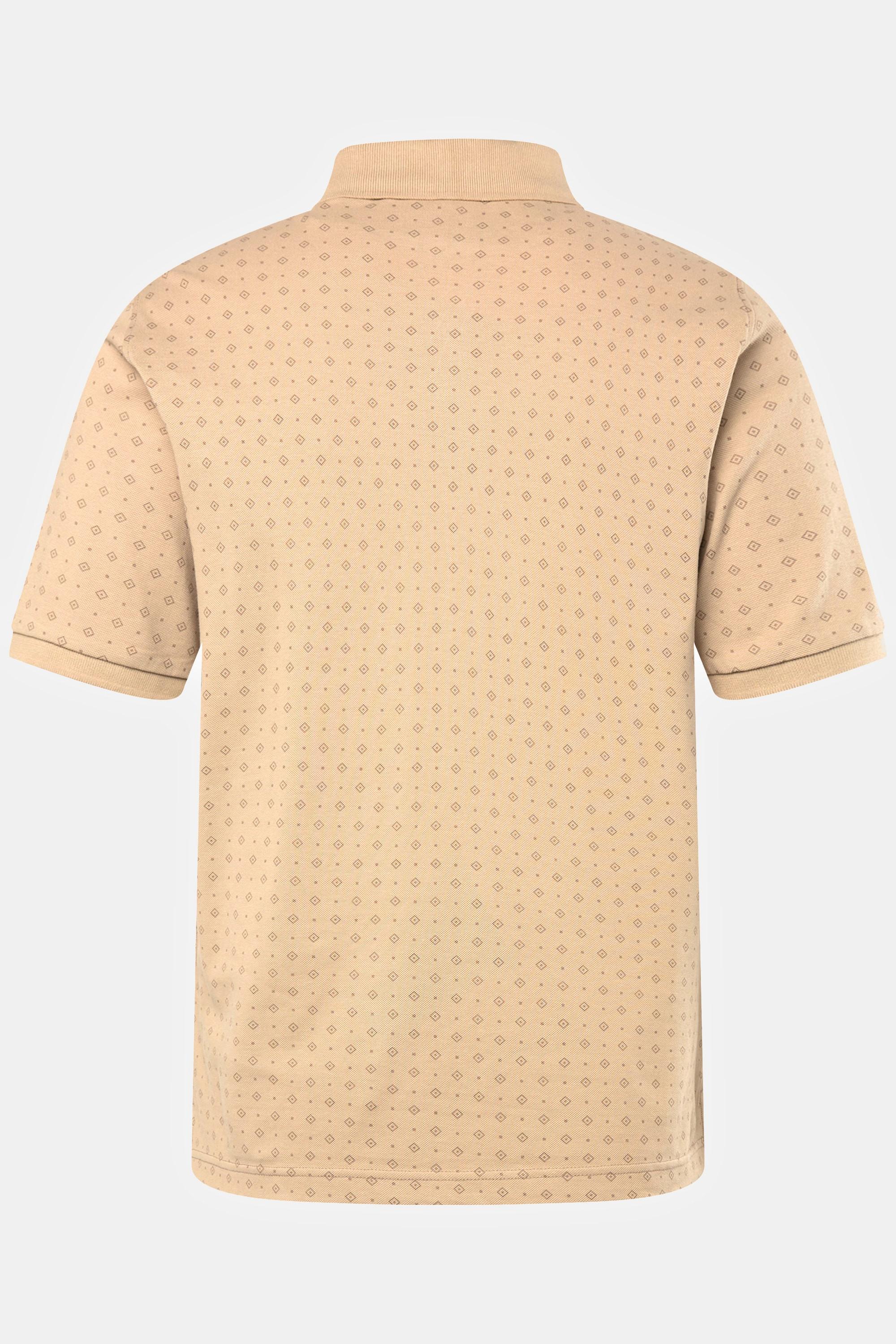 JP1880  Maglia polo con stampa allover, collo polo e mezze maniche, fino alla tg. 8XL 