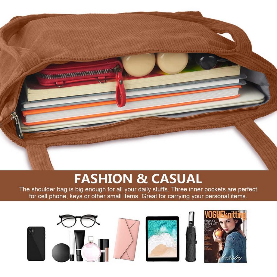 Only-bags.store Sac Bandoulière avec Fermeture Éclair Grand Sac Cabas Shopper  