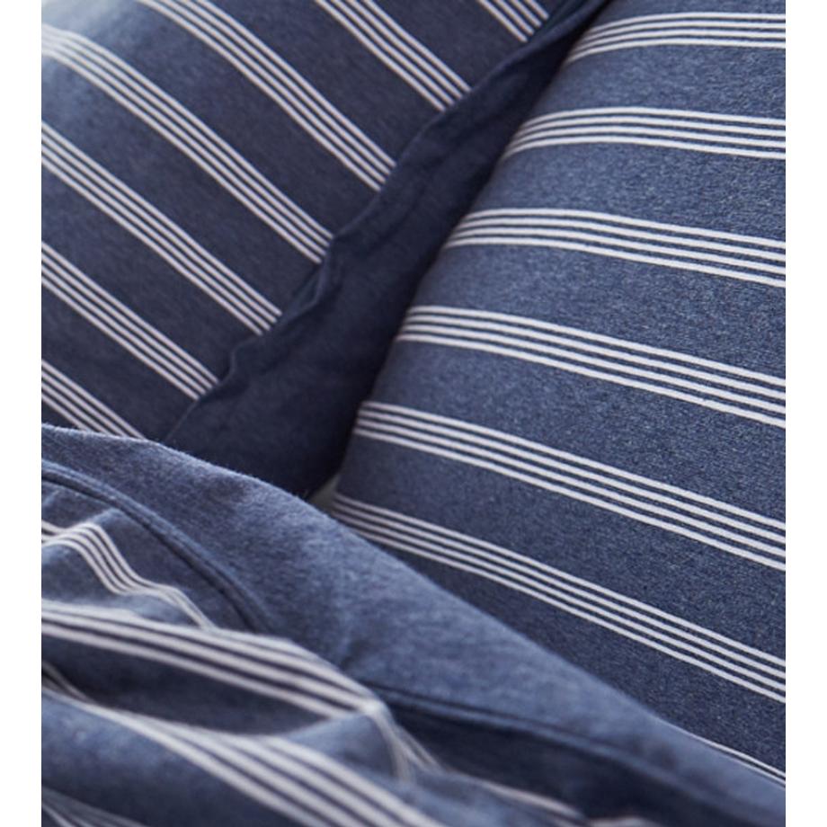 Living Home Melange Jersey Double Face Gestreifte Bettwäsche Set  