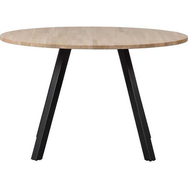 mutoni Table à manger Tablo chêne FSC ronde 120x120 pieds carrés  