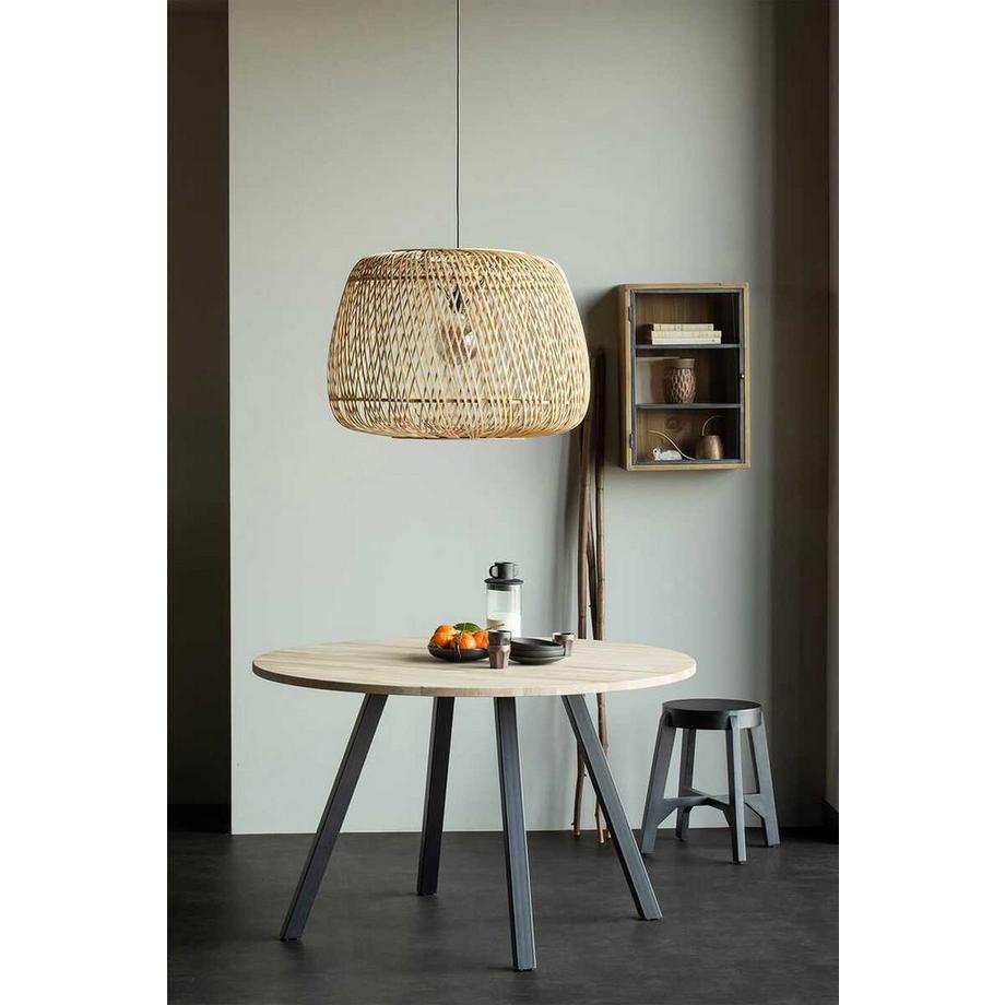 mutoni Table de salle à manger Tablo chêne FSC ronde 120x120 Square pied  