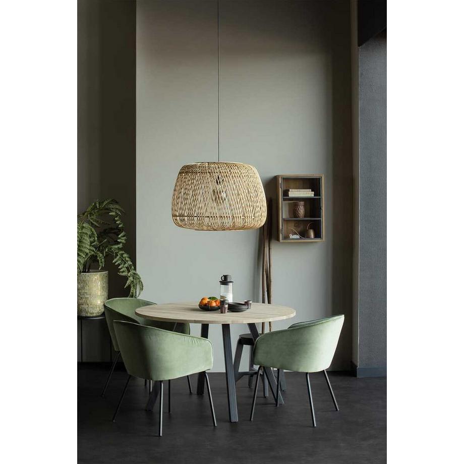 mutoni Table de salle à manger Tablo chêne FSC ronde 120x120 Square pied  