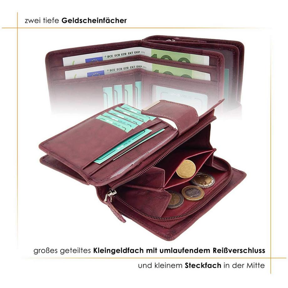 Only-bags.store Geldbörse aus weichem Leder mit RFID-Geldbörse  