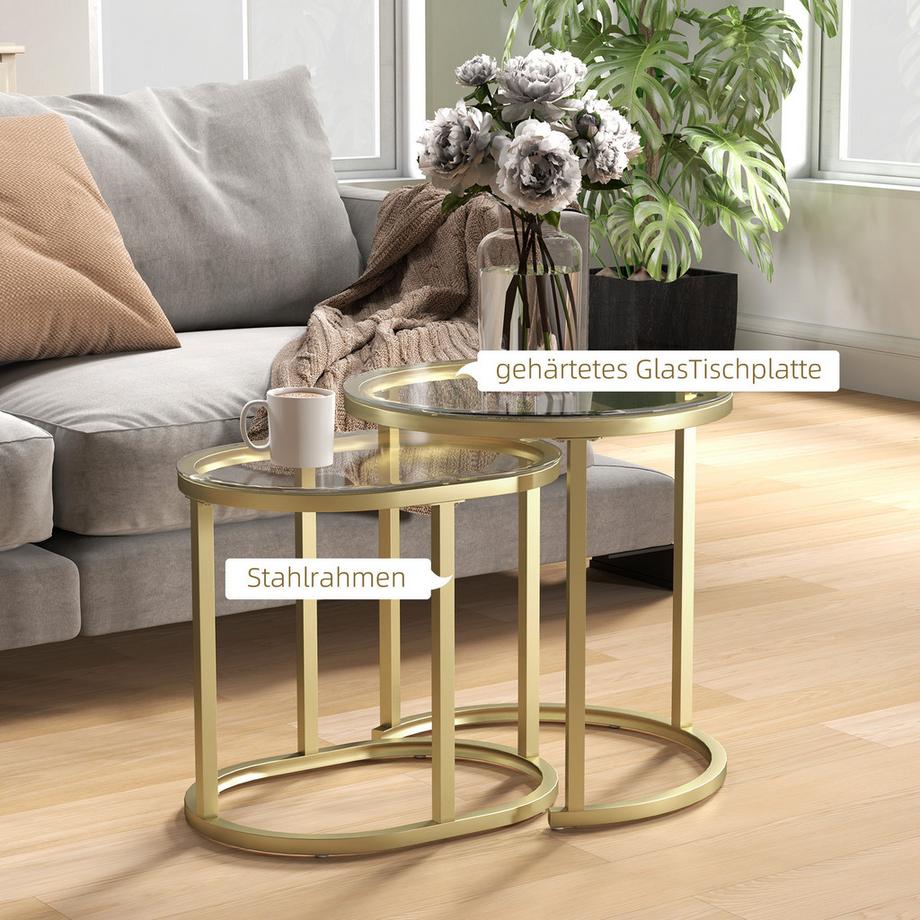 HOMCOM Ensemble de table basse  