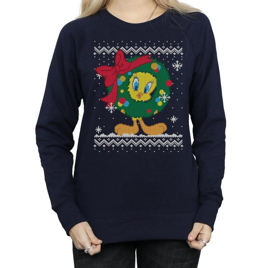LOONEY TUNES Tweety Pie Christmas Fair Isle Sweatshirt  