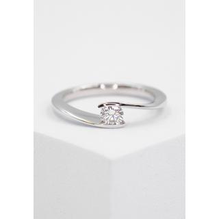 MUAU Schmuck  Bague Solitaire Diamant 0.25ct. or blanc 750 