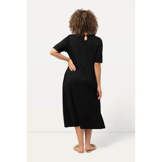 Ulla Popken Abito Midi Jersey Linea A Scollo V Mezza Manica  