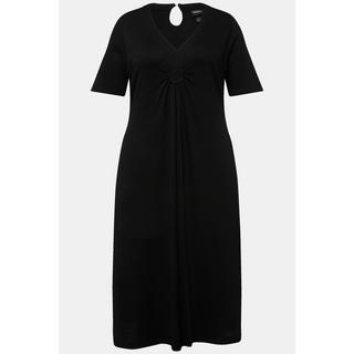 Ulla Popken  Jersey-Midikleid, A-Linie, V-Ausschnitt, Halbarm 