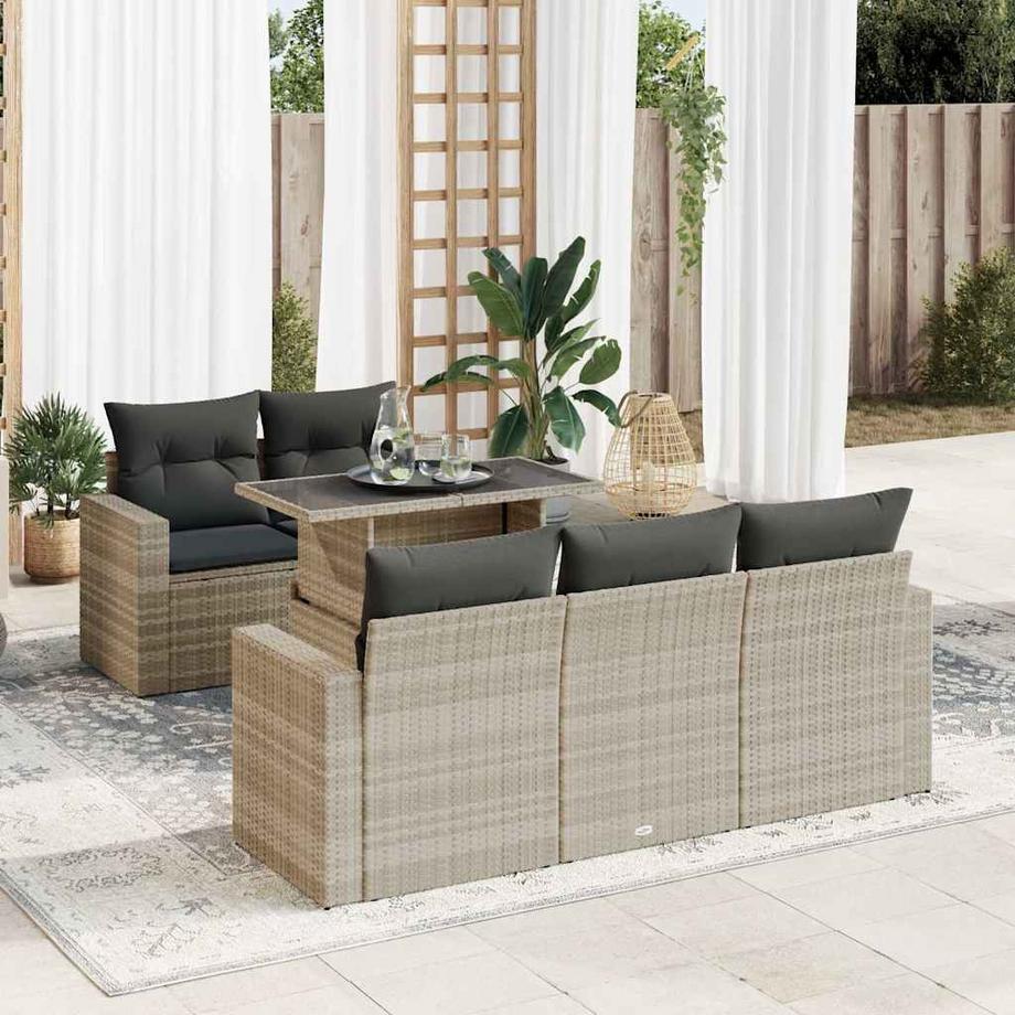 VidaXL Ensemble de canapés de jardin rotin synthétique  