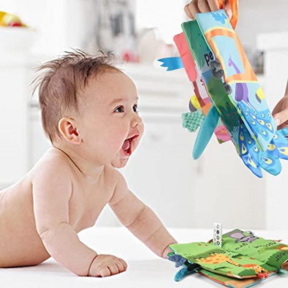 Activity-board  3D Stoffbuch Baby Knisterbuch Baby,Babybuch Bilderbuch,Fliegende Tiere Fühlbuch Baby Kinderwagen 