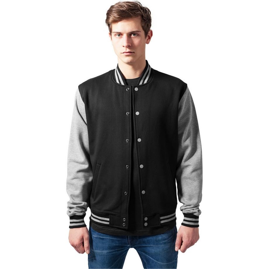 URBAN CLASSICS Zweifarbige College-Sweatjacke  