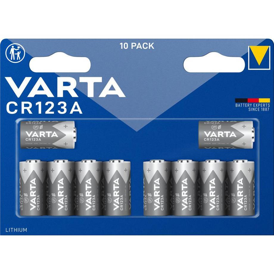 VARTA  LITHIUM Cylindrical CR123A Megablister 10 