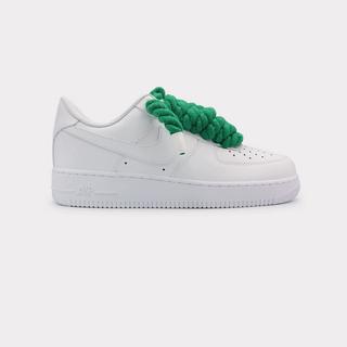 NIKE  Air Force 1 White - Rope Lace Green 