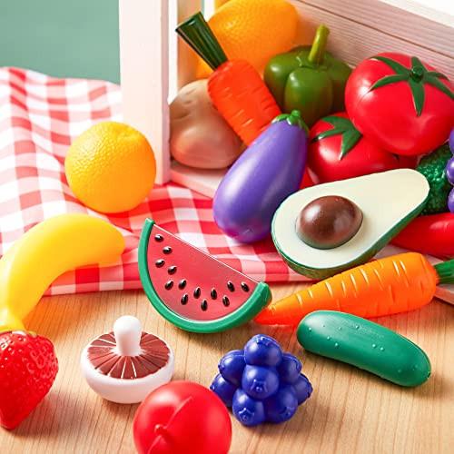 Activity-board  Jouet alimentaire en plastique pour enfants, 50 pièces, faux aliments, ensemble de jeu de cuisine, jouet de développement imaginatif pour tout-petits 