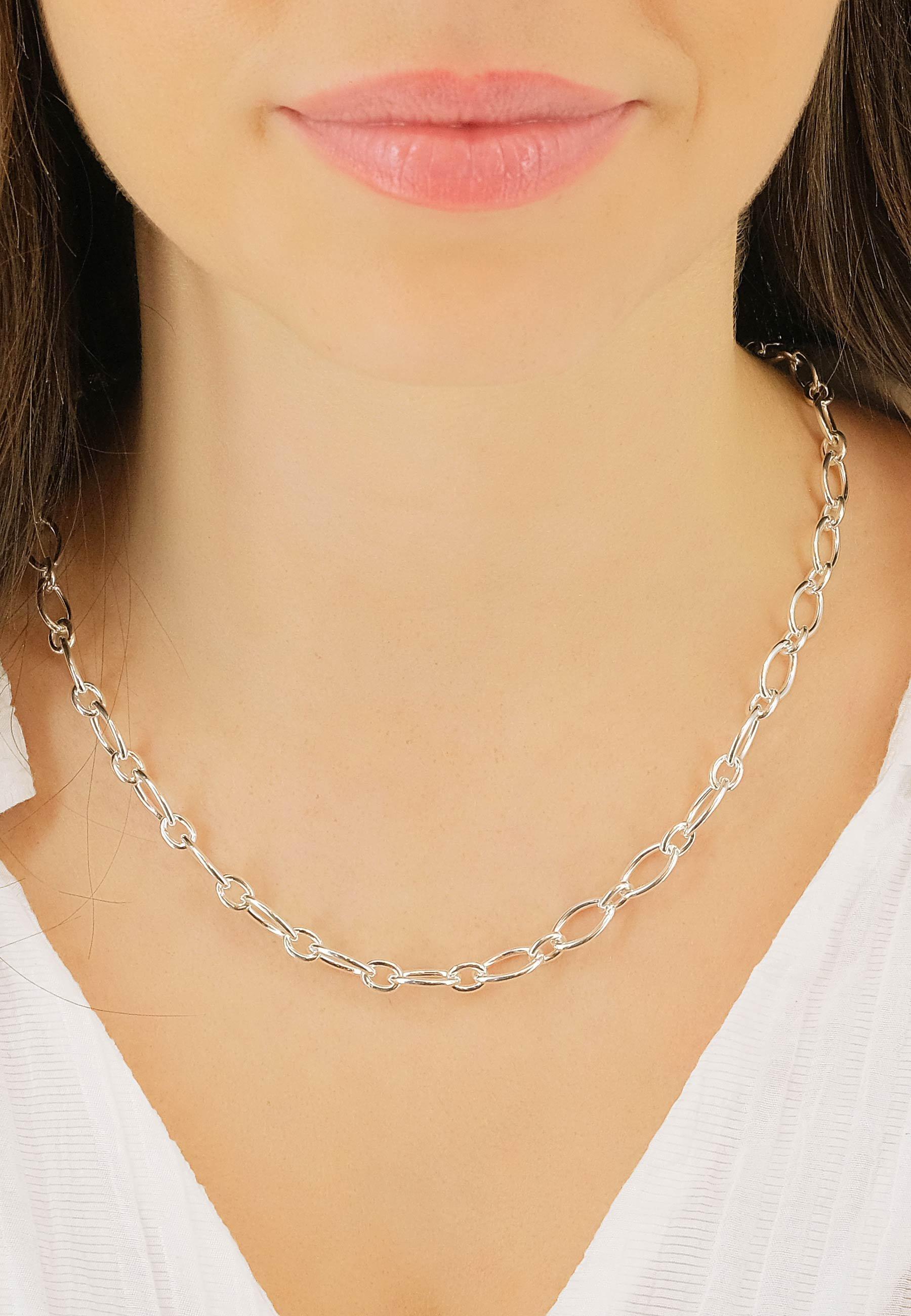 MUAU Schmuck  Collier forçat en argent 925, 7,5mm, 50cm 