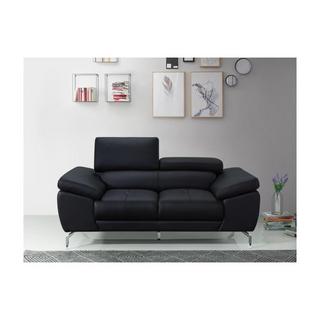 LINEA SOFA Divano 2 posti in pelle di bufalo nero GRETEL  