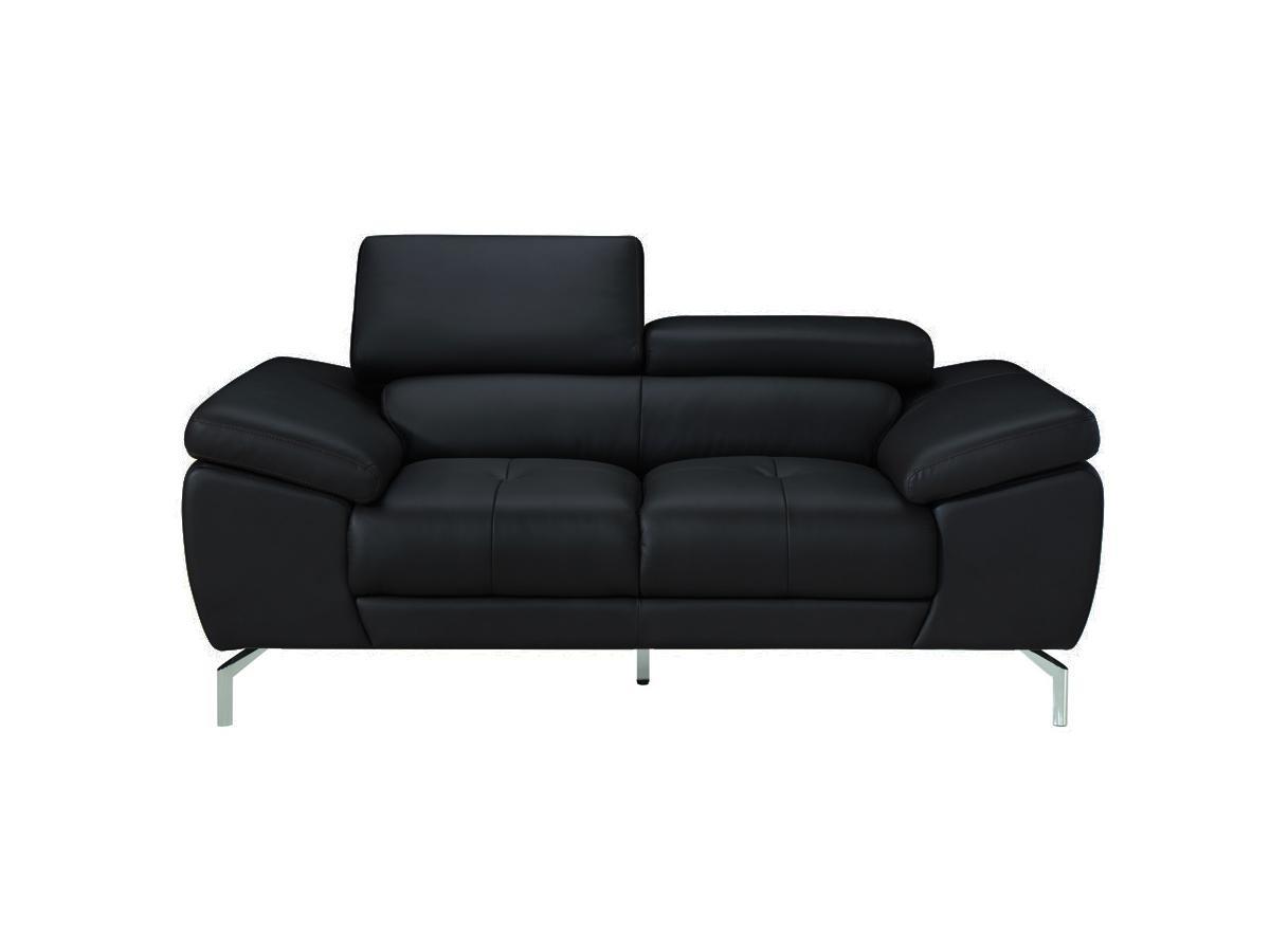 LINEA SOFA Divano 2 posti in pelle di bufalo nero GRETEL  