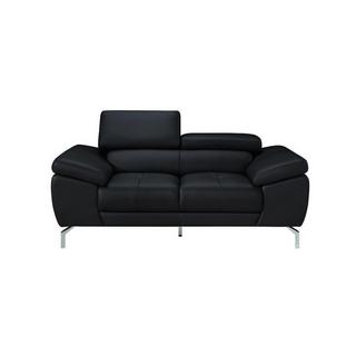 LINEA SOFA Divano 2 posti in pelle di bufalo nero GRETEL  