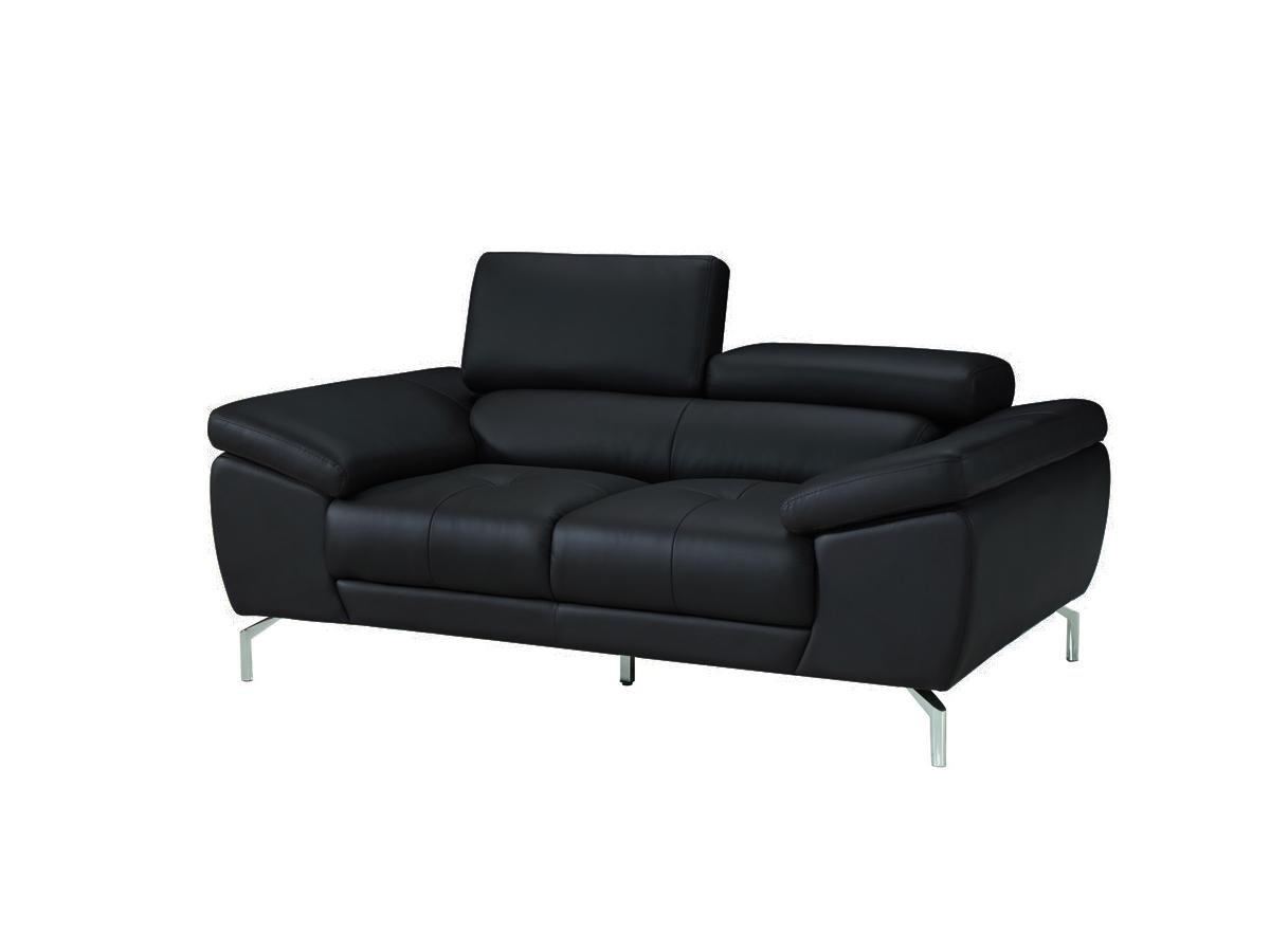 LINEA SOFA Divano 2 posti in pelle di bufalo nero GRETEL  