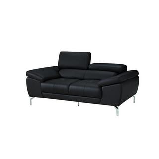 LINEA SOFA Divano 2 posti in pelle di bufalo nero GRETEL  