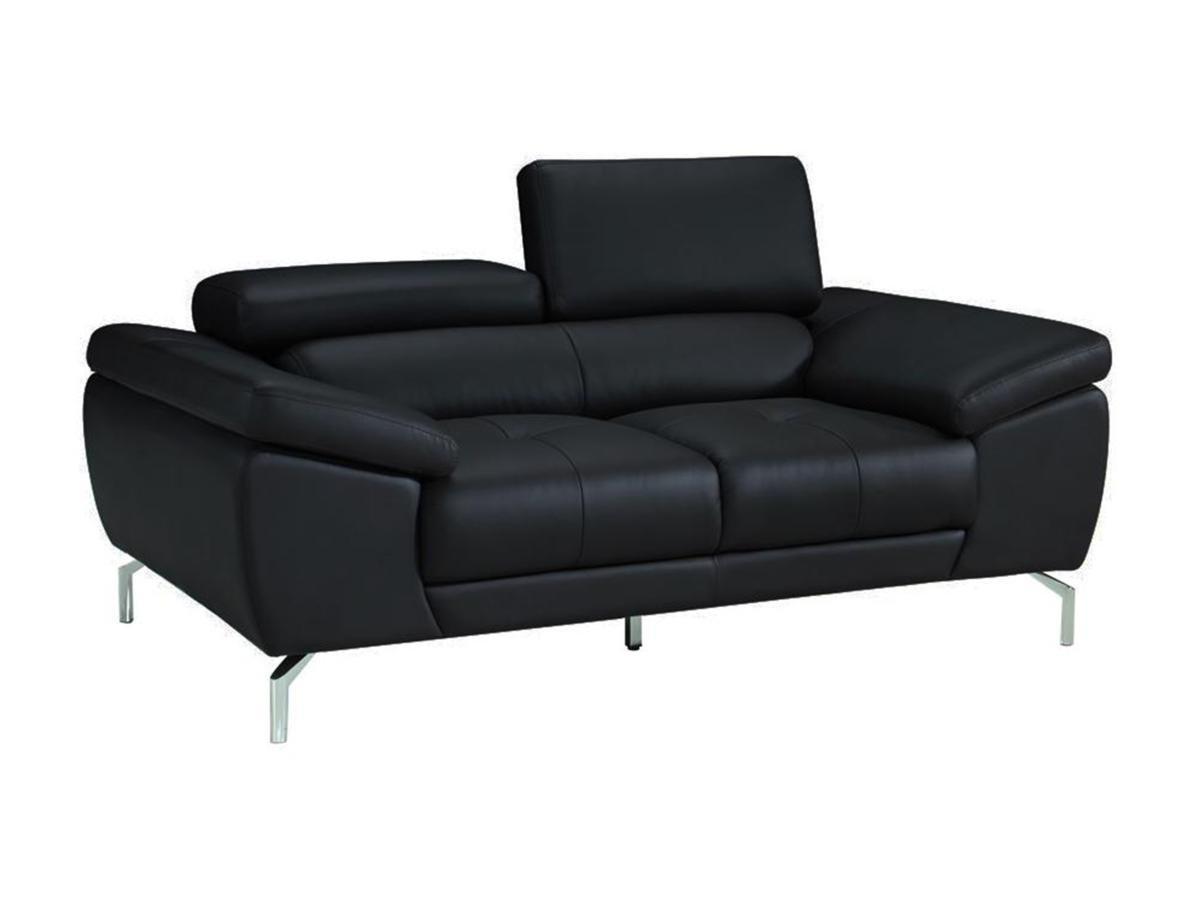 LINEA SOFA Divano 2 posti in pelle di bufalo nero GRETEL  