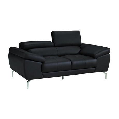 LINEA SOFA Divano 2 posti in pelle di bufalo nero GRETEL  