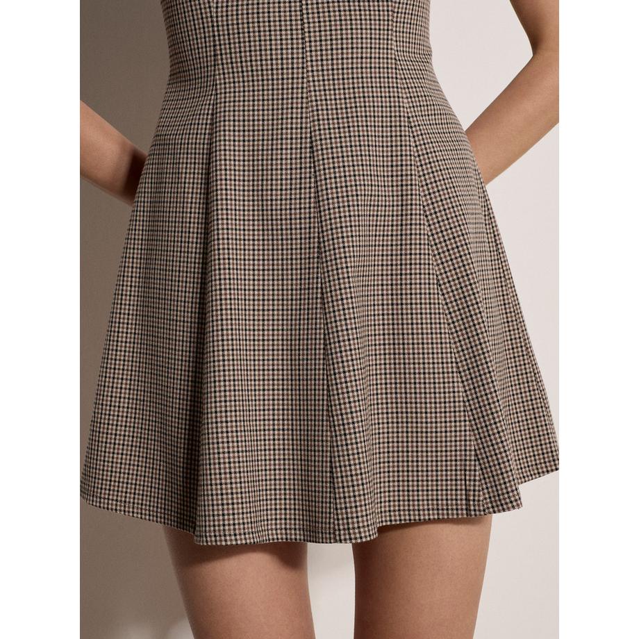 APRICOT Mini-robe évasée à carreaux traditionnels  