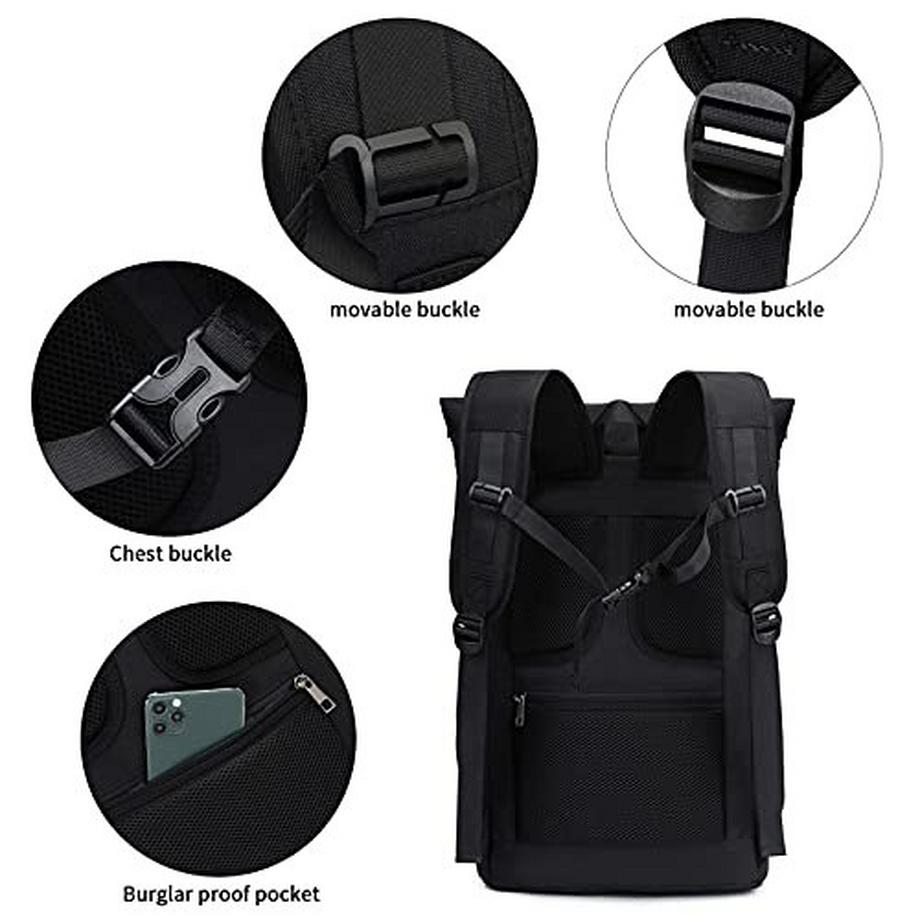 Only-bags.store Sac à dos Roll Top Antivol Imperméable pour Ordinateur Portable  