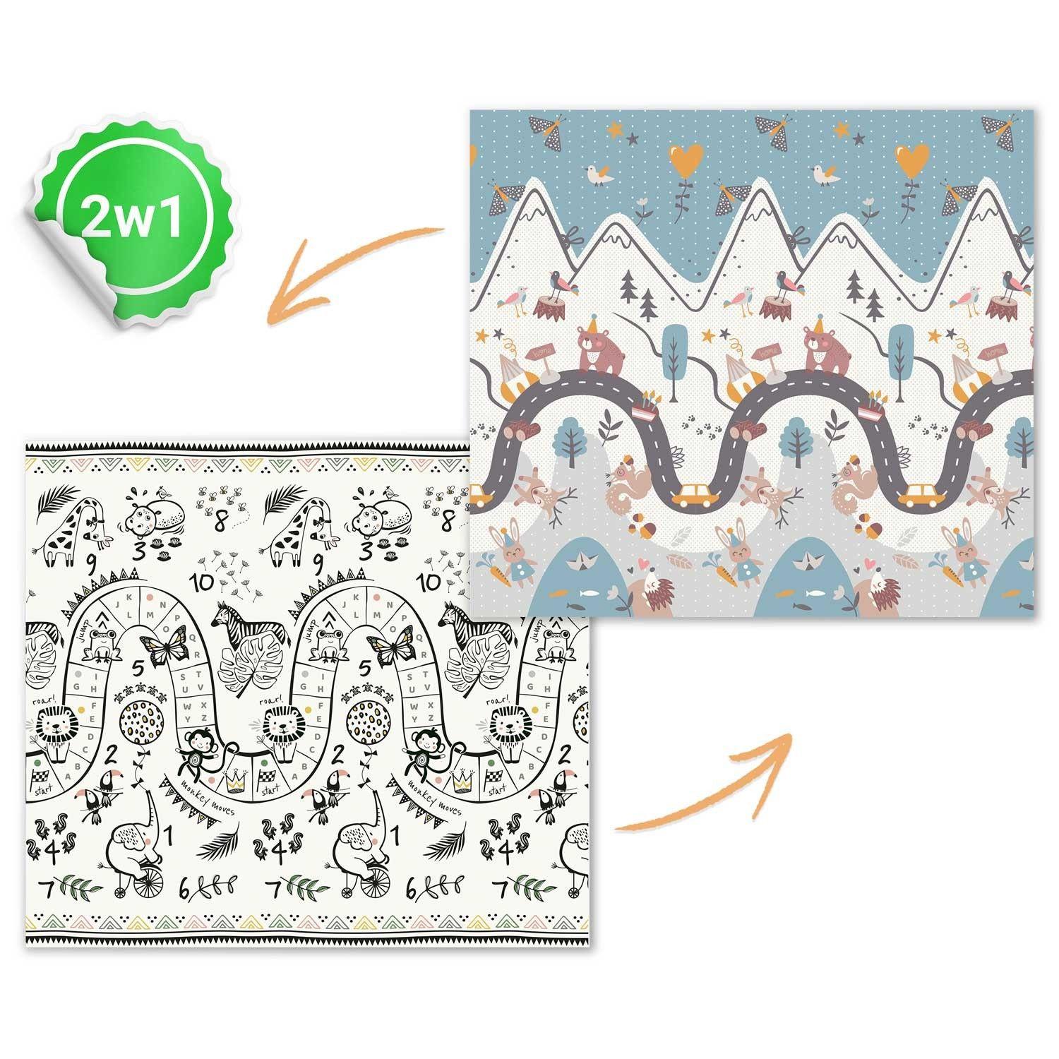 B2X Faltbare Spielmatte Nukido NK-340, 200 x 180 x 1 cm  