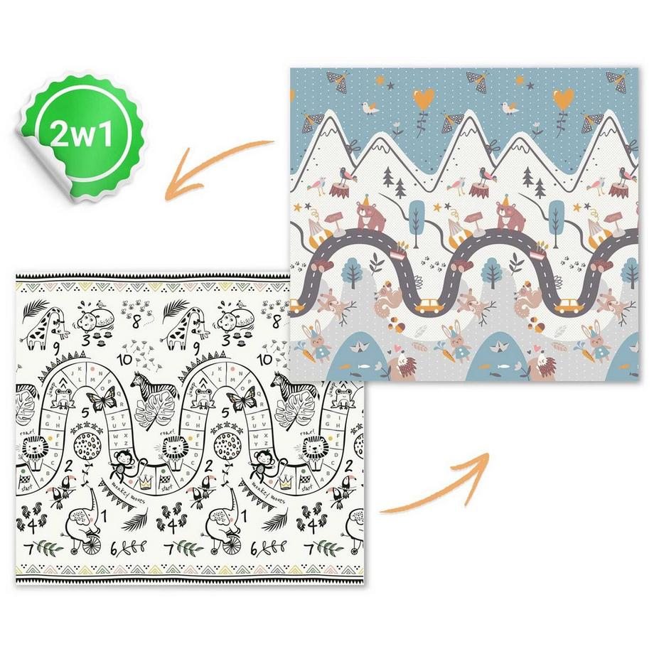 B2X Faltbare Spielmatte Nukido NK-340, 200 x 180 x 1 cm  