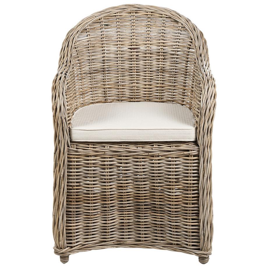 Beliani  Gartensessel 2er Set mit Auflagen aus Rattan Mediterran SUSUA II 