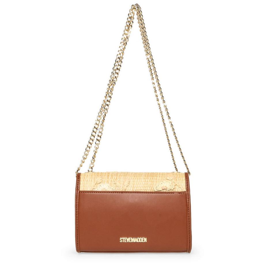 STEVE MADDEN Bestickte Stroh Umhängetasche mit Blumenmuster  