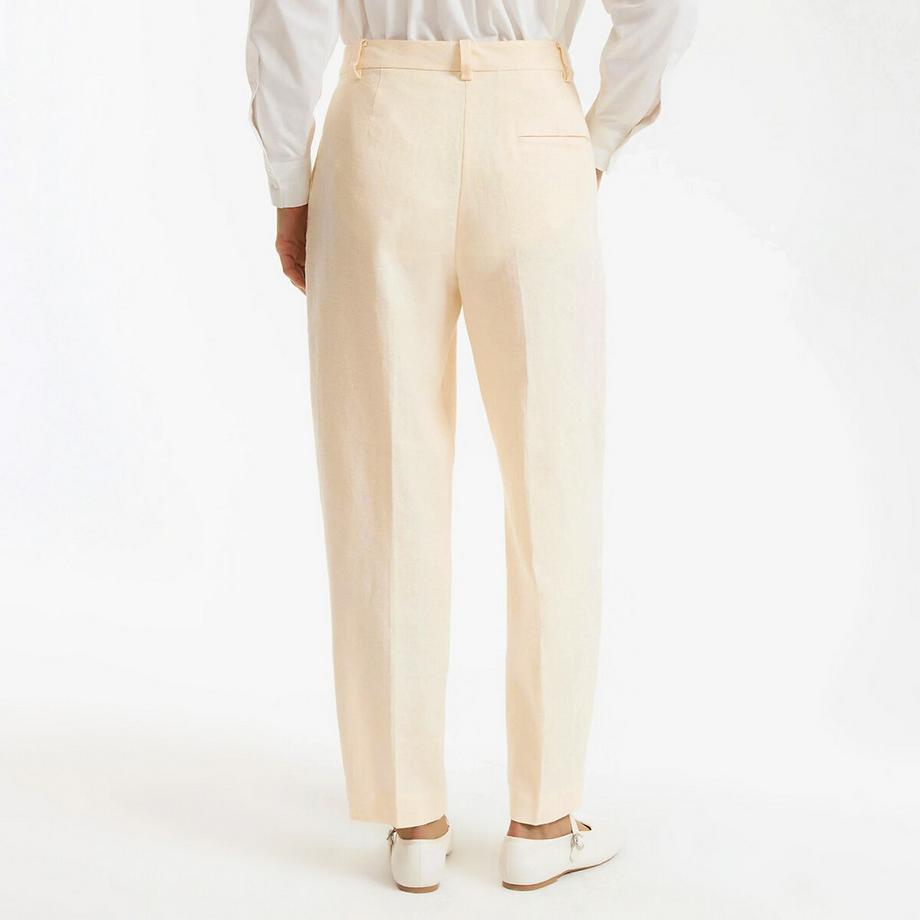 La Redoute Collections Pantalon Cigarette en Lin à Pinces  